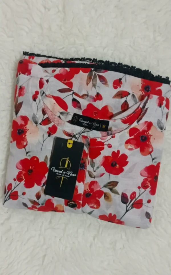 Off White Floral Printed Long Maxi